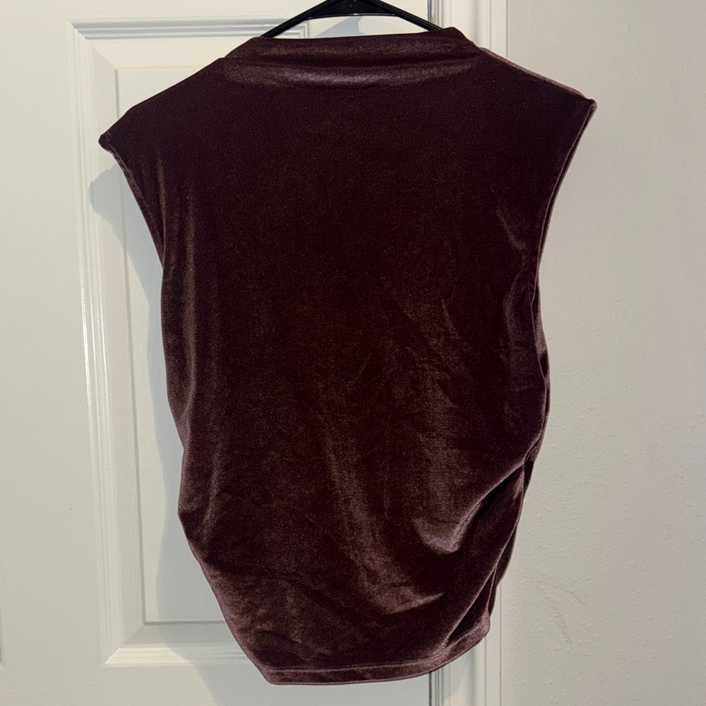 a new day Velvet Sleeveless Blouse - Brown